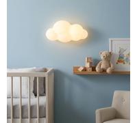 Alpinaluz Aplique de Pared Infantil LED CLOUDY Nube Blanco 3D de Policarbonato, 12W, Luz CCT 3000K/4000K/6000K, Lámpara Decorativa Moderna para Dormitorio, Pasillo y Habitaciones