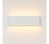 Alpinaluz Aplique de Pared LED Blanco 20W 2700K 30 cm - Diseño Fino Rectangular, Difusor de Cristal, Luz Arriba y Abajo, Aluminio Moderno para Interior y Exterior IP54