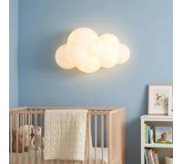 Alpinaluz Aplique de Pared LED Infantil Nube 3D 7W en Policarbonato Blanco con Luz Tricolor CCT 3000K/4000K/6000K, Diseño Seguro y Moderno para Dormitorios y Espacios Infantiles