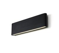 Alpinaluz Aplique de Pared LED Negro 20W 4000K - Iluminación Arriba y Abajo, Difusor de Cristal, Diseño Rectangular Fino en Aluminio IP54 para Interior y Exterior Cubierto