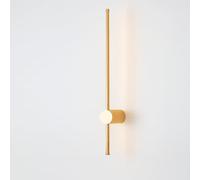 Alpinaluz Aplique de Pared Lineal “FILO” 60 cm - Diseño Ultrafino Giratorio 360°, LED 10W 2700K, Luz Indirecta Decorativa en Aluminio Dorado para Salón, Dormitorio o Pasillo