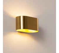 Alpinaluz Aplique de Pared Up & Down con Portalámparas G9 - Diseño Curvado en Metal, Iluminación Decorativa Interior para Pasillos, Salón y Dormitorio (Dorado satinado)