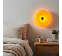 Alpinaluz Aplique LED Circular de Vidrio Naranja 12W CCT Ø30 cm - Diseño Rosquilla, 3 Colores de Luz 3000K / 4000K / 6000K, Lámpara de Pared Decorativa Moderna para Salón, Dormitorio o Pasillo
