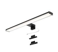 Alpinaluz Aplique LED para Espejo de Baño - Luz Blanca Neutra 4000K - IP44 - Carcasa de Aluminio y Soportes en Policarbonato Negro - Montaje en Espejo, Pared o Mueble (50cm 12W)