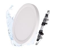 ALPINALUZ Downlight Ajustable Plafón LED Foco 18W IP44, Ø225mm Empotrable/Superficie, Color seleccionable 3000K/4000K/6000K, Ultra Fino 17mm, Adaptable Agujero Ø65-200mm White