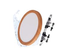 ALPINALUZ Downlight Ajustable Plafón LED Foco 18W IP44, Ø225mm Empotrable/Superficie, Color seleccionable 3000K/4000K/6000K, Ultra Fino 17mm, Adaptable Agujero Ø65-200mm Wood