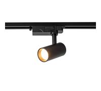 Alpinaluz Foco LED negro mate para carril monofásico 20W con CCT seleccionable 2700K-4000K-6000K, CRI90, 2000lm, apertura 40º y cabezal orientable para iluminación profesional IP20