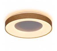 Alpinaluz Plafón LED 40W 4000lm CCT 3000K 4000K 6000K D50 cm Efecto Madera | Aro luminoso con halo al techo, difusor roscado y centro metálico disipador para salón, comedor, cocina y dormitorio