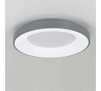 Alpinaluz Plafón LED Aro 40W 5000lm CCT 3000K 4000K 6000K D50 cm Gris | Selector CCT lateral, carcasa de hierro gris y diseño de doble círculo para salón, comedor, cocina, dormitorio y pasillo