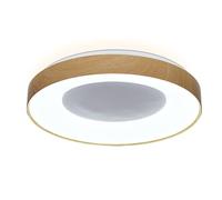 Alpinaluz Plafón LED de Techo 40W Ø50cm - Diseño Redondo Minimalista con Efecto Madera y Anillo Interior Blanco - Luz CCT 3000K-4000K-6000K - Estilo Moderno para Salón, Dormitorio o Cocina