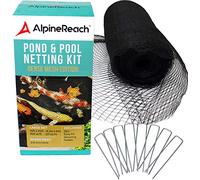 AlpineReach Koi - Kit de Red para Estanque, 4,5 x 6 m, Color Negro y 20 Grapas de Acero, Tejido Resistente, Malla Fina para Hojas, Protege a los Peces de Garza Azul, pájaros, Gatos, Depredadores,