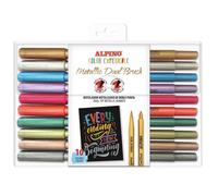 Alpino - 10 rotuladores dual brush metallic color - rotuladores brilla
