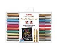Alpino - 10 Rotuladores Dual Brush Metallic Color Rotuladores Brillantes Larga Duración y Resistencia Diversidad de Colores Creatividad sin Límites Iniciación al Dibujo
