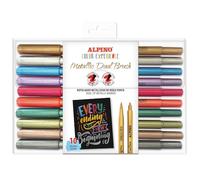 Alpino Rotuladores Dual Brush Metallic Color 10 unidades – Brillantes, doble punta, larga duración