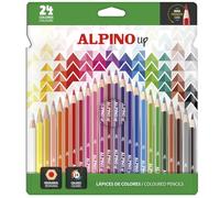 ALPINO - Estuche de 24 Lápices de Colores Extra Cubrientes | Lápices con Pigmentos Intensos | Material Escolar y de Bellas Artes | Colores Vivos y Resistentes