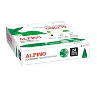 Alpino - Caja de 24 Bolígrafos Dot Retráctiles - Tinta Verde | Punta de 1 mm | Agarre Suave y Antideslizante | Secado Rápido