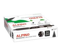 Alpino - Caja de 24 Bolígrafos Dot - Tinta Negra | Diseño con sistema retráctil | Agarre Suave y Antideslizante | Punta de 1 mm | Tinta de Secado Rápido