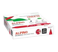 Alpino - caja de 24 bolígrafos dot ? tinta roj - agarre suave y ant