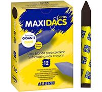 Alpino Ceras Maxidacs para Niños - Estuche 12 Ceras Blandas Especiales para el Color