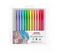 Alpino Rotuladores Color Experience Dual Artist 12 Colores Pastel Doble Punta Pincel y Fina