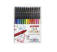 Alpino Color Experience 24 Rotuladores Fineliner | Rotulador Punta Fina| Rotulador para Colorear y Escribir en Detalle | Trazos Finos