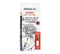 Alpino Color Experience 6 Lápices de Grafito para Dibujo Artístico + Sacapuntas + Goma de Borrar | Profesionales para Regalar
