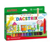 Alpino dacstrix pack de 12 ceras semiblandas de colores - forma triangular - mezclables - no manchan - colores surtidos