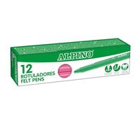 Alpino - Estuche 12 Rotuladores Stand. Rosa | Lavables para Niños | Brillantes | Ideal para la Escuela | Punta de Fibra Super Resistente y Tinta Segura a Base de Agua