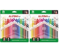Alpino - Estuche de 24 Lápices de Colores Extra Cubrientes | Lápices con Pigmentos Intensos | Material Escolar y de Bellas Artes | Colores Vivos y Resistentes (Paquete de 2)