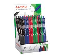 Alpino – Expositor de 24 bolígrafos Dot – Colores surtidos, agarre antideslizante, punta 1 mm