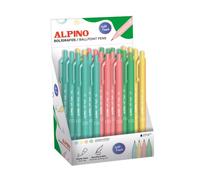 Alpino - expositor de 24 bolígrafos soft touch pastel - colores suave