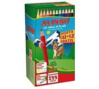 Alpino Festival Lápices de Colores | Economy Pack 144 Unidades | Formato Escolar | Lápices de Colores para Niños | Pack Lápices 132 + 12 Gratis | Dibuja y Colorea con Colores Vivos y Brillantes