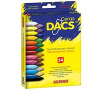 Alpino pack 24 ceras de colores dacs - textura cremosa - mezclables - pintado suave y cubriente - colores surtidos