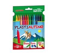 Alpino pack de 12 ceras plastialpino para niños - material resistente - no manchan - colores brillantes - colores surtidos