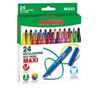 Alpino pack de 24 maxi rotuladores gruesos - punta de 6mm - superlavab