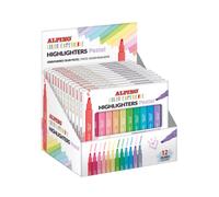 Alpino - subrayadores pastel set de 12 colores suaves - punta biselada