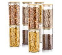 Alquiler de tarros de almacenamiento, juego de 10 recipientes de vidrio de 1,5 L de borosilicato con tapa de bambú, herméticos, juego de 10 unidades, resistentes al calor, ecológicos, duraderos y apto