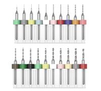 Alrens Juego 20 PCB Drill Bits 0,1-2,0 mm, microespirales de acero de tungsteno, fresado CNC, mini taladros de metal, perforación precisa HSS para placas PCB, escalera de presión, joyería y madera