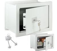 ALSTEN TECH Caja fuerte empotrable 360 x 210 x 195 mm 9 kg modelo | Para pared grafito con llave doble mappa, para documentos joyas efectivo uso en hoteles oficinas viviendas