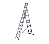 ALTIPESA Escalera Profesional de Aluminio Triple Tijera Acceso con Tramo Extensible 3 x 11 Peldaños Serie Triple