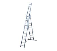 ALTIPESA Escalera Profesional de Aluminio Triple Tijera un Acceso con Tramo Extensible 3 x 14 peldaños Serie Triple