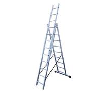 ALTIPESA Escalera Profesional de Aluminio Triple Tijera un Acceso con Tramo Extensible 3 x 9 peldaños Serie Triple