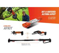 Altuna Kit de poda a batería Titanio – Motosierra, tijeras y pértiga 1,63 m (2 baterías, cargador)