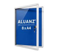 Aluanz Vitrina de Anuncios con Cerradura, Fieltro, 8 x A4