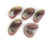 Alusmallum - Bandas de lijado de óxido de 10 x 330 mm, 50 unidades de grano surtido 40-120 para lijadora de banda y lima de dedos, tiras de lijadora de banda para pulido de madera