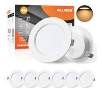 ALUSSO Focos LED Interior Techo Empotrado 4W 3000K Blanco Calida, IP44 Downlight LED Techo Empotrable No Regulables Ultradelgado 25mm, Corte 77-82mm, Ojos de Buey para Baño Cocina Salón, Juego de 6