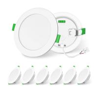 ALUSSO LIGHTING Downlight LED Empotrable 8W 850lm Alto Brillo, Focos Interior Extraplano Blanco Cálido/Neutro/Frío Regulable Ojos de Buey para Techo IP44 Impermeable Baño, 6 Pack