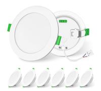 ALUSSO LIGHTING Foco LED empotrable regulable 10 W 1050 lm de alta luminosidad, extra plano, blanco 3000 K, 4000 K, 6500 K, foco de baño IP44