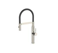 Alveus Mirage - Grifo de fregadero con brazo flexible y ducha, acero inoxidable/negro mate 1150892