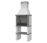 Alvor Barbacoa de obra (An x Pr x Al: 86 x 47 x 224 cm, Superficie parrilla: 64 x 38 cm, Hormigón, Gris oscuro)